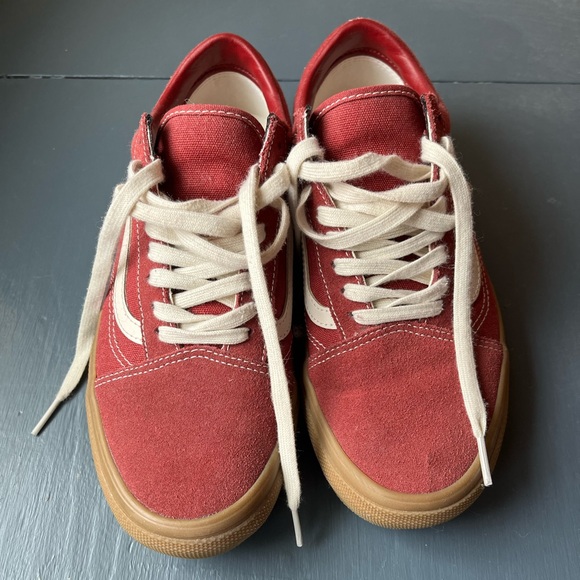 Vans Red Suede Sneakers with Rubberized Sole M8/W 9.5 - Picture 1 of 7